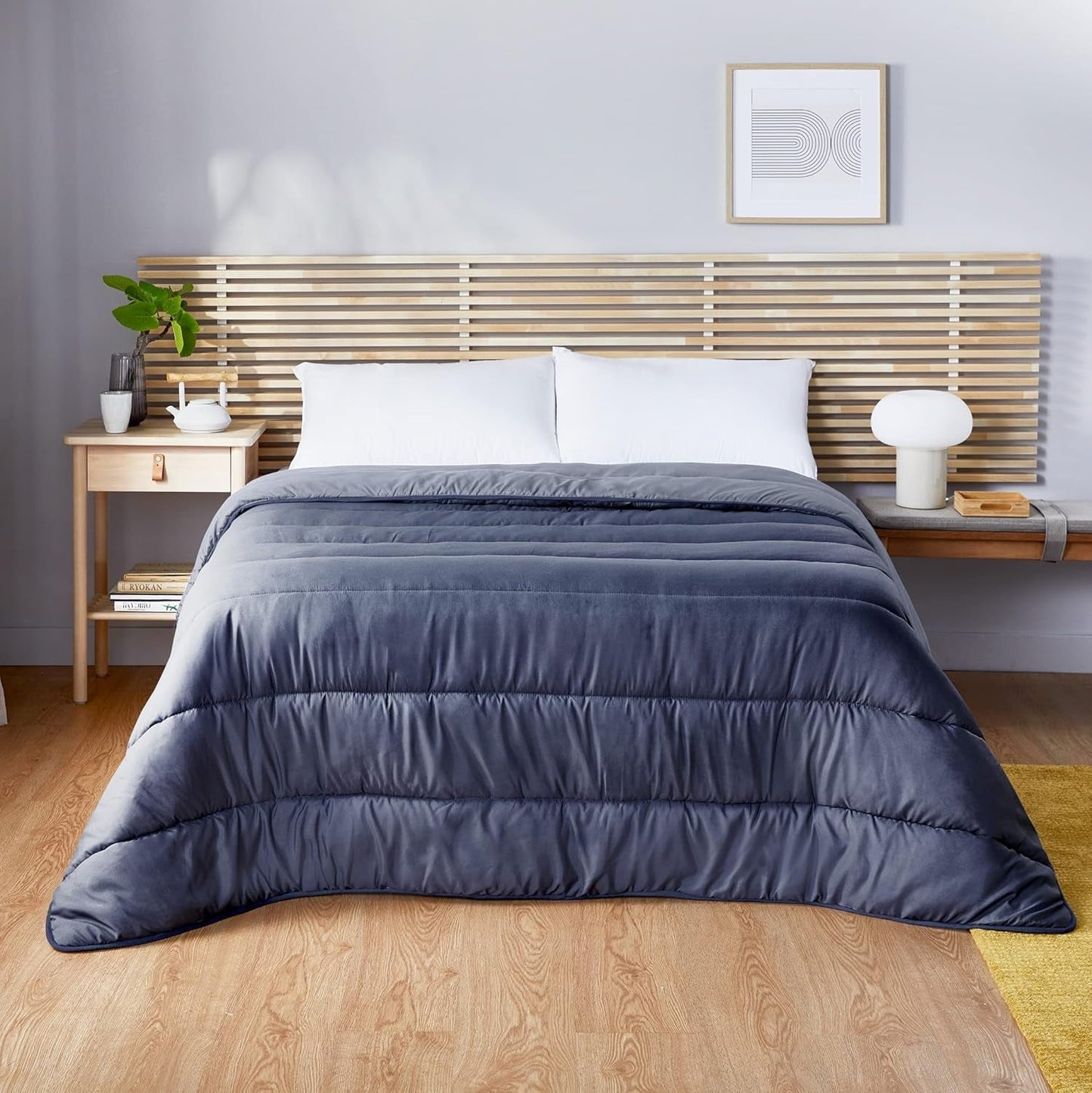 Pikolin Home – Wendedecke 300 G – nordische zweifarbige Füllung – für Bett 90 – bequem, warm, atmungsaktiv, Marineblau, 135 x 200 cm Bettdecken und Steppdecken Naty Shop