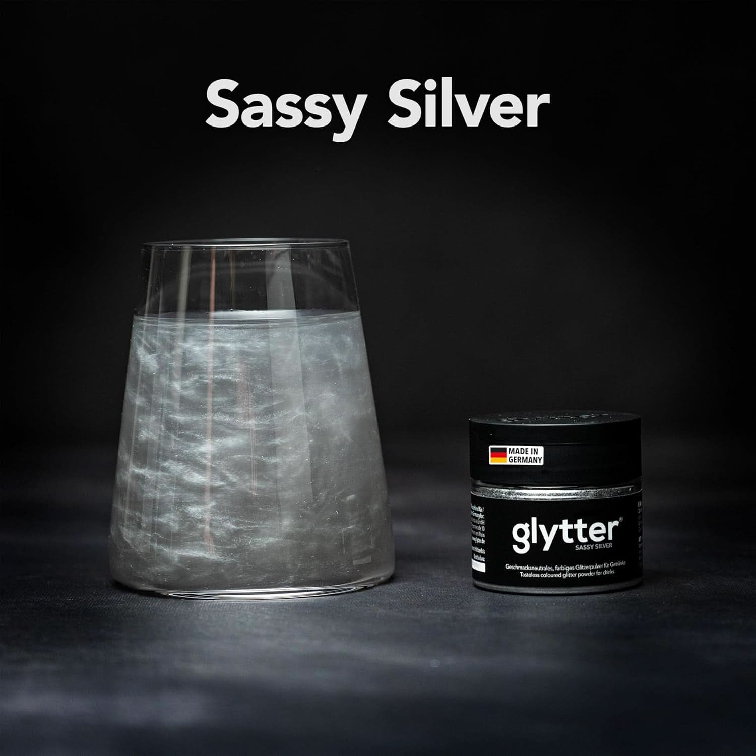 Glitzerpulver für Getränke (Silber) – Essbarer Glitzer für Getränke, 10 Gramm Glitter Naty Shop