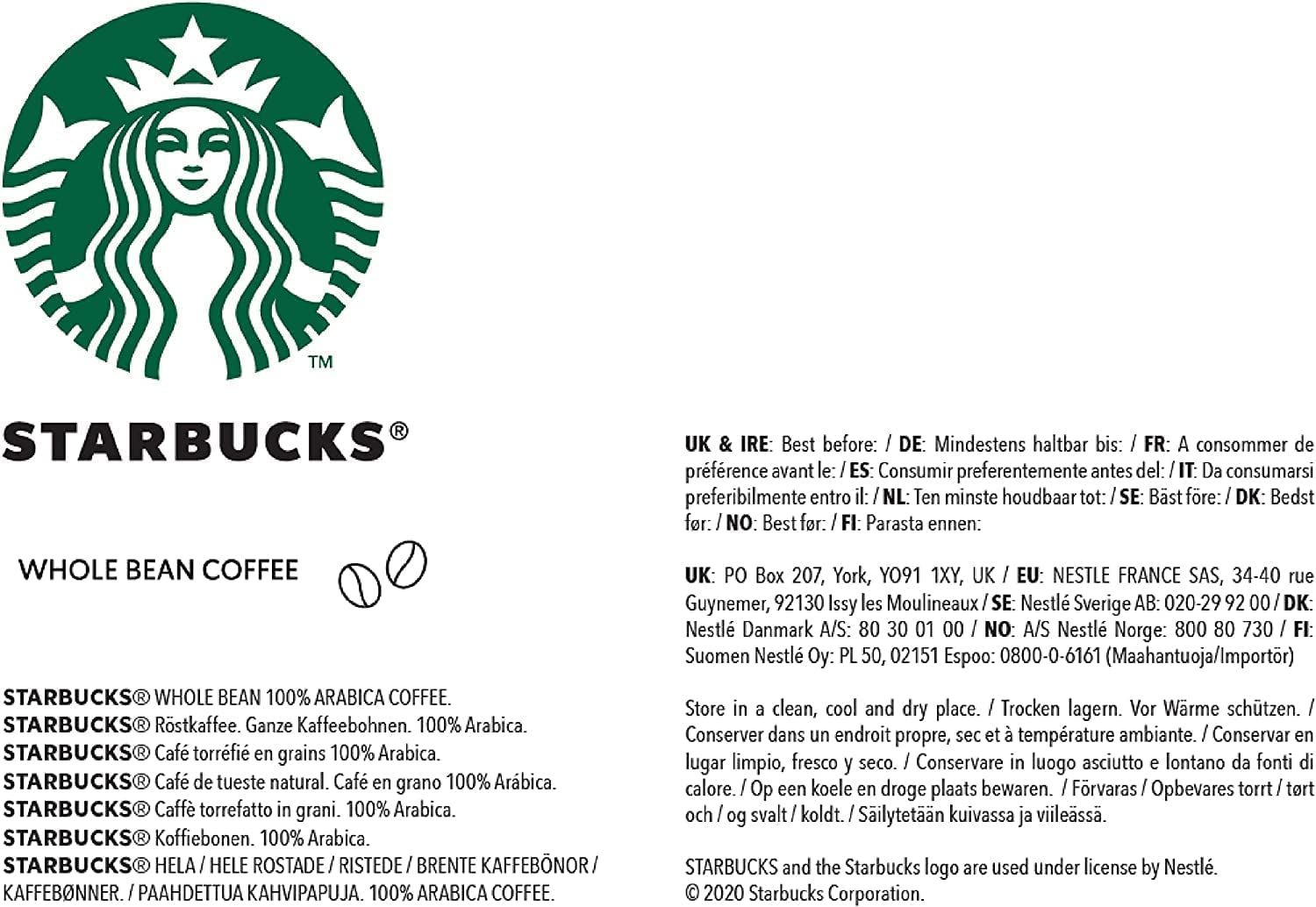 STARBUCKS Single Origin Colombia Kaffee, mittlere Röstung, ganze Bohne, 450 g (4er-Pack)
