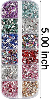 2000 Stück Bunte Strasssteine ​​​​Nägel Glitzersteine ​​​​Nail Charms Nailart Edelsteine ​​​​Nagel Steine ​​​​Glitzer Steine ​​​​Nagel Charms Nägel Zubehör Kristalle Diamant Nageldesign Strass Nail Art Rhinestones Nail Gems