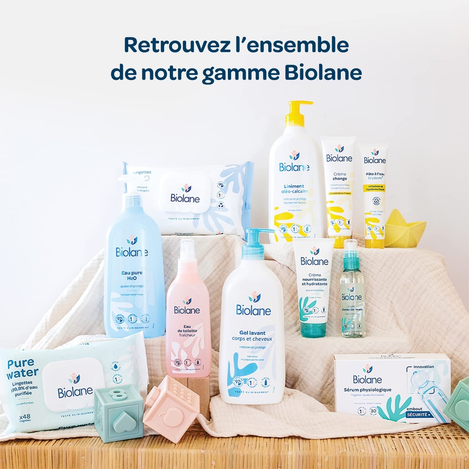 BIOLANE – 12er-Pack – Baby-Feuchttücher mit Toilettenmilch – Babys – 864 Baby-Feuchttücher – Reinigt und spendet Feuchtigkeit – Für empfindliche Haut – 98 % natürlichen Ursprungs – Von Geburt an