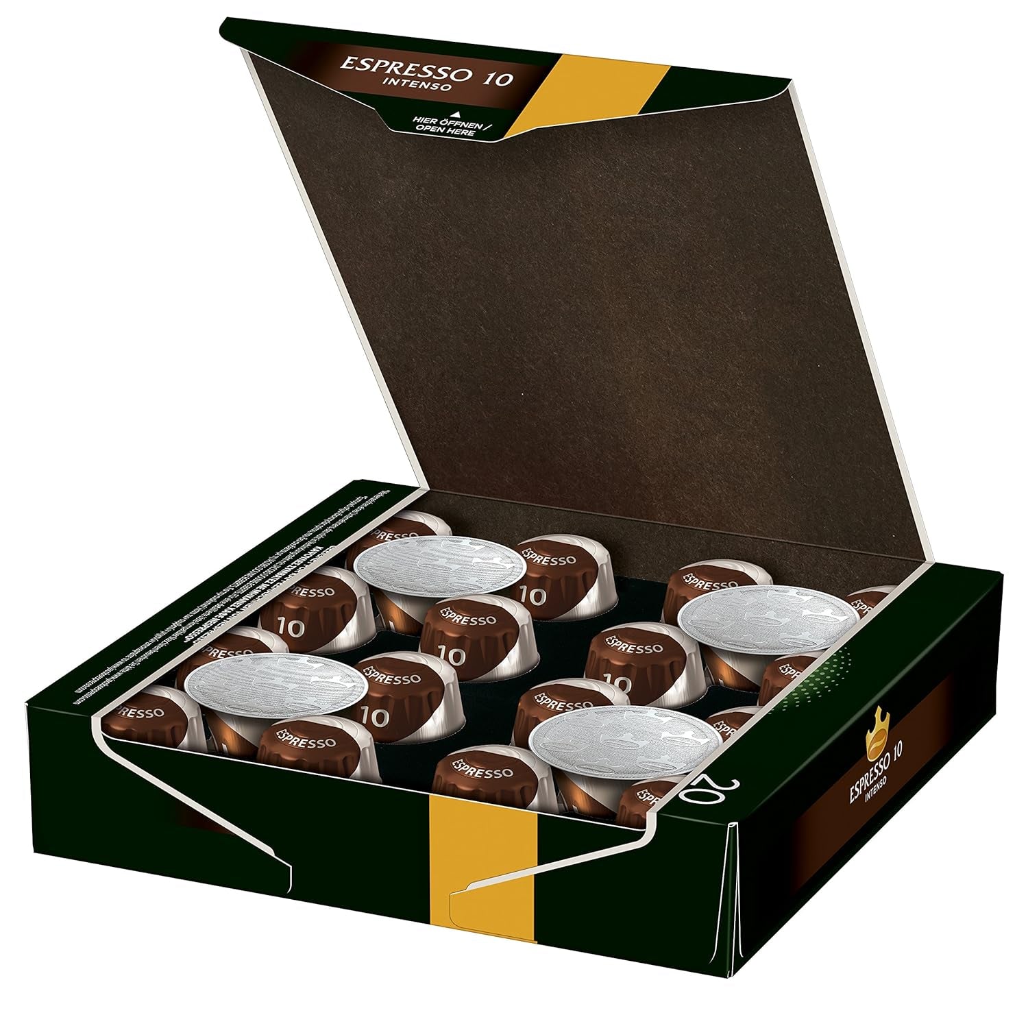 Kaffeekapseln Espresso Intenso, Intensität 10 von 12, 10 x 20 Getränke & Kaffeekapseln Lungo Decaffeinato- Intensität 6- 200 Nespresso-kompatible Kapseln, 10er Pack, 10 x 20 Getränke