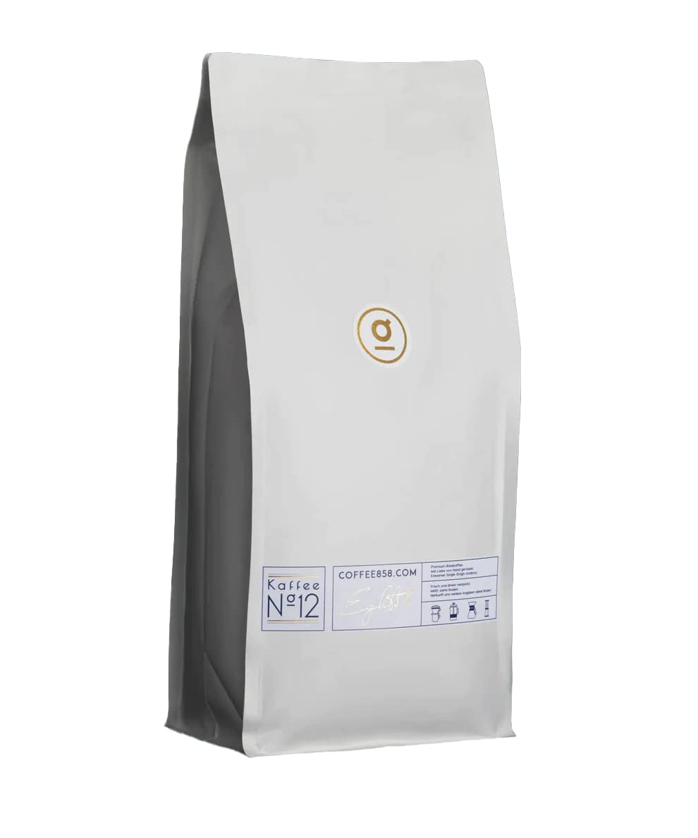 Äthiopische Kaffeebohnen (#12) – Coffee858's feinster Single Origin Arabica (1000 g) – Komplexer Kaffee mit zarten Beerenaromen