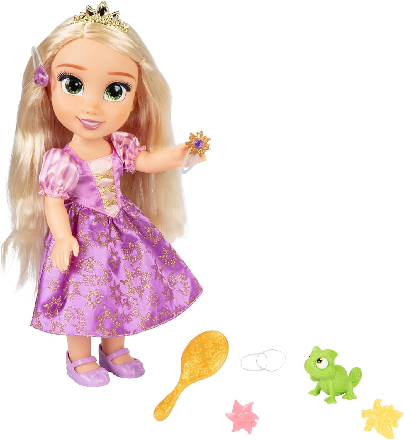 Disney Princess Rapunzel, 35 cm große singende Puppe, singt „I See The Light“, inklusive Zubehör für mehr Spaß, perfekt für Mädchen ab 3 Jahren, Lila