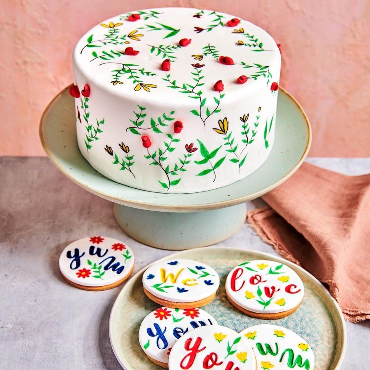 Funcakes Lebensmittelfarbstifte, braun, flexible Spitze für dicke und dünne Linien, essbarer Stift für Kekse, Kuchen, Fondant und mehr, ideal zur Personalisierung, Halal-zertifiziert