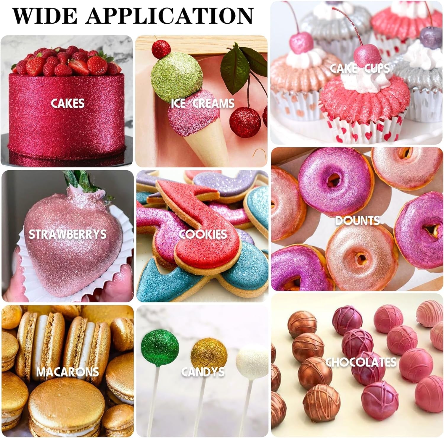 Essbarer Glitzer-Glitter – 4 Farben essbares Glitzerpulver, Glitzerpulver für Getränke, Lebensmittel, Kuchen – essbares metallisches Lebensmittelfarbpulver zum Backen, Cocktails – 5 g/Flasche