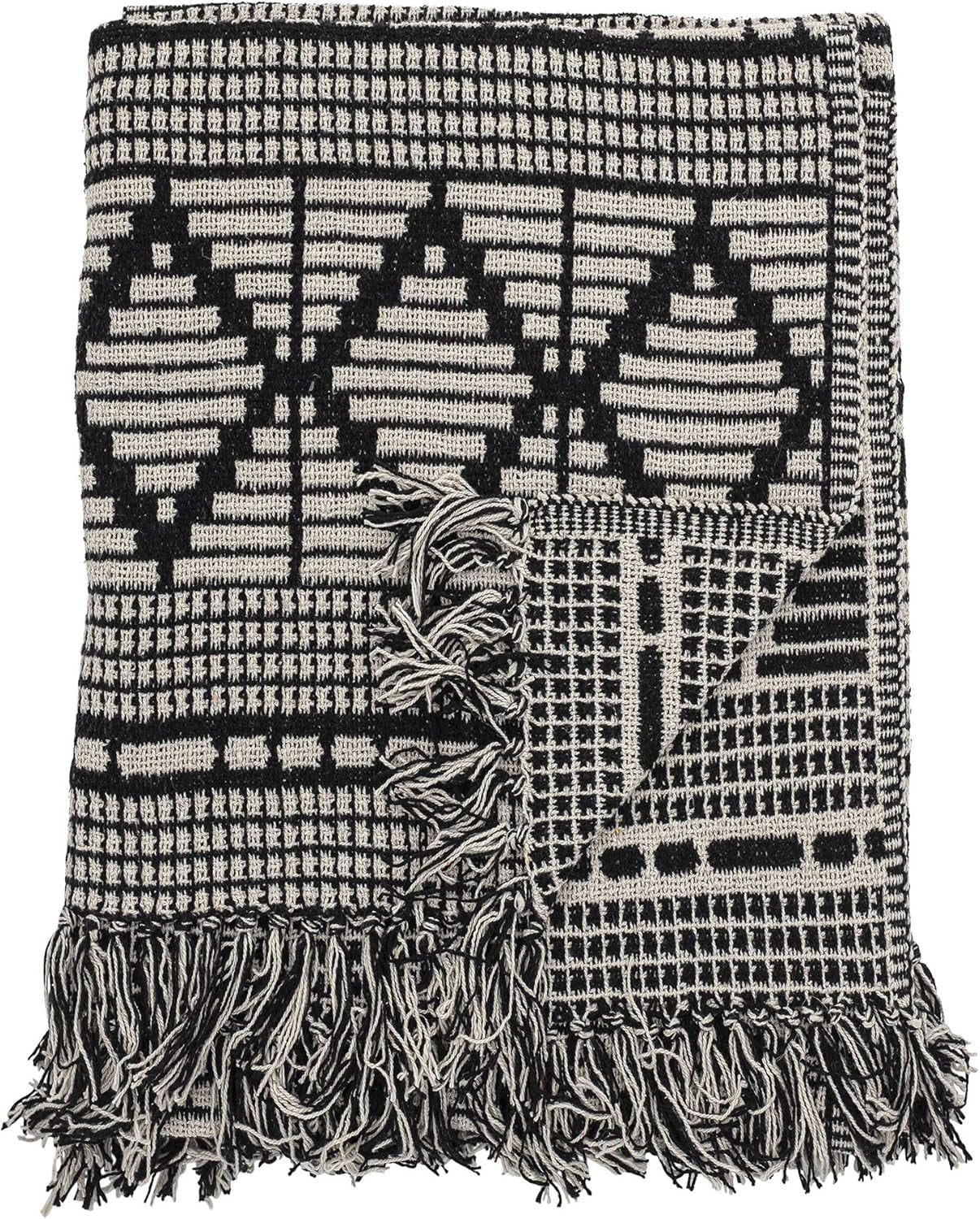 Bloomingville Tagesdecke, schwarz, Baumwolle, 160 cm Bloomingville Betten und Decken Schwarz 160 cm