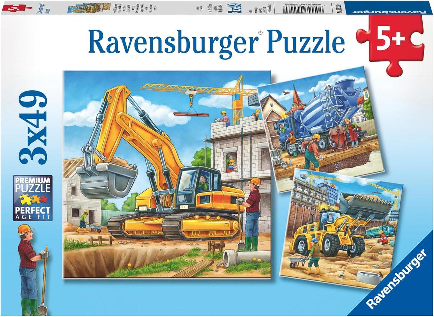 Ravensburger Puzzle für Kinder – 09226 Große Baufahrzeuge – Puzzle für Kinder 5+ 3X49 Teile Puzzle Naty Shop Standardtitel