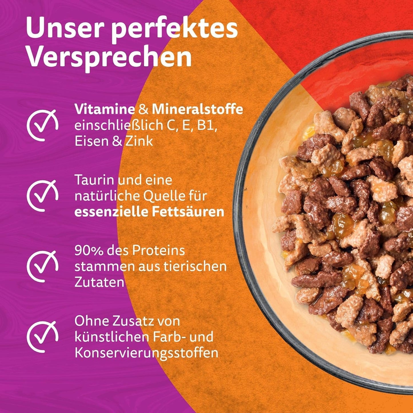 WHISKAS Duo-Beutel für Nassfutterportionen, Multipack, klassische Kombination in Gelee, 12 x 85 g