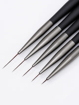 Nagelkunst-Pinsel, 5 Stück, Nailart-Pinsel, Punktierstift-Werkzeuge, Malkunst-Design-Pinsel-Set Für Lange Linien, Dünne Details, Feine Zeichnungsgrößen 7/9/11/15/22 Mm, Schwarz