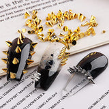 Mini Metall Nieten Punk Nail Charms Gold Silber Strasssteine ​​​​Nägel Charm Kegel Spikes Nagelschmuck Glitzersteine ​​​​Nail Art Studs Nagel Steine ​​​​Legierung Nagelanhänger Rhinestones Nageldesign Zubehör