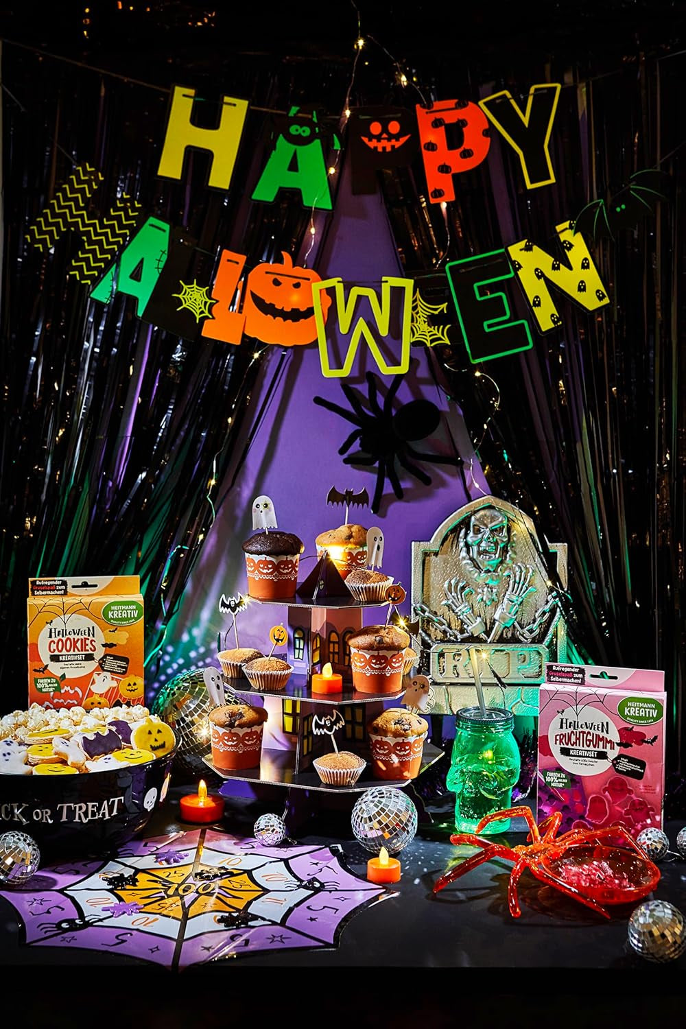 HEITMANN KREATIV buntes Halloween Keks- und Getränke-Nachfüllset