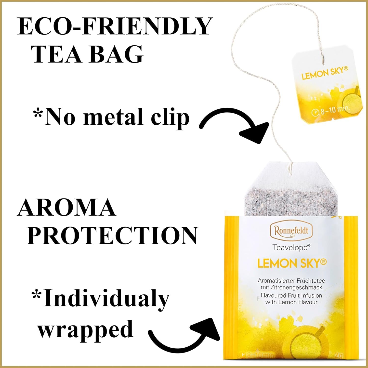 Teavelope „Lemon Sky“ – Früchtetee mit Zitronengeschmack, 25 Teebeutel, 50 g