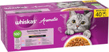 WHISKAS Nasses aromatisches Katzenfutter in Soße 40 x 85g Fischauswahl