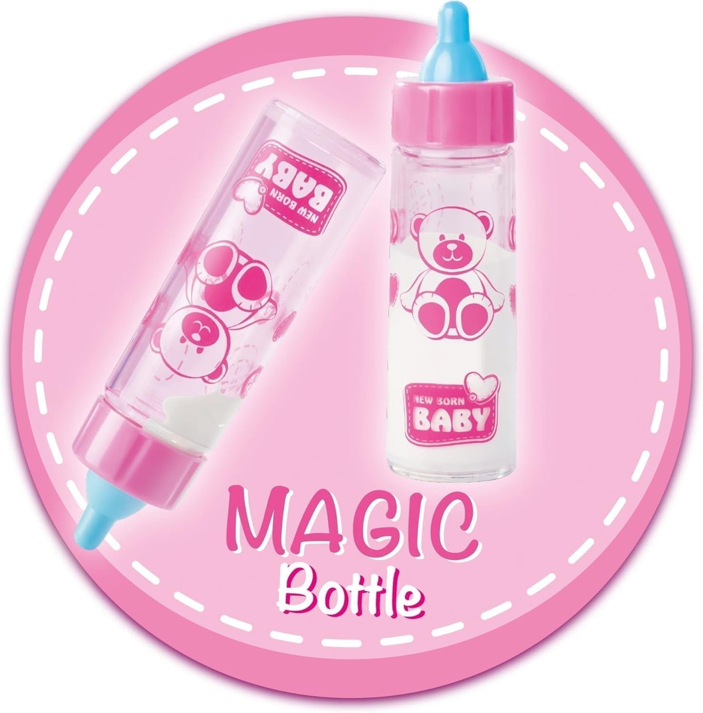 Simba 105562487 – New Born Baby First Stillset, Schnuller, Windel und Milchflasche mit verschwindendem Inhalt, für 38–43 cm große Puppen Naty Shop Dolls