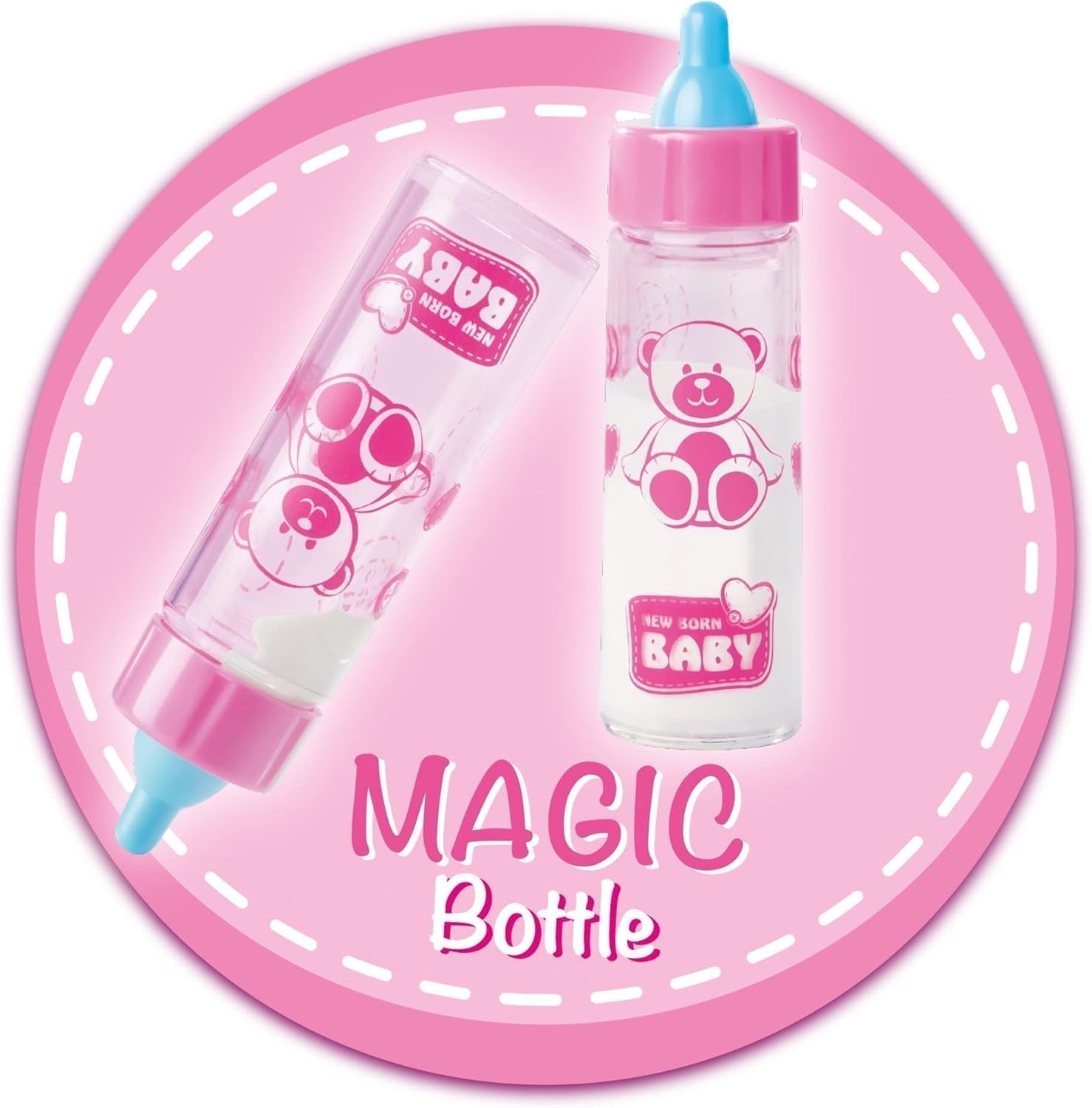 Simba 105562487 – New Born Baby First Stillset, Schnuller, Windel und Milchflasche mit verschwindendem Inhalt, für 38–43 cm große Puppen Naty Shop Dolls