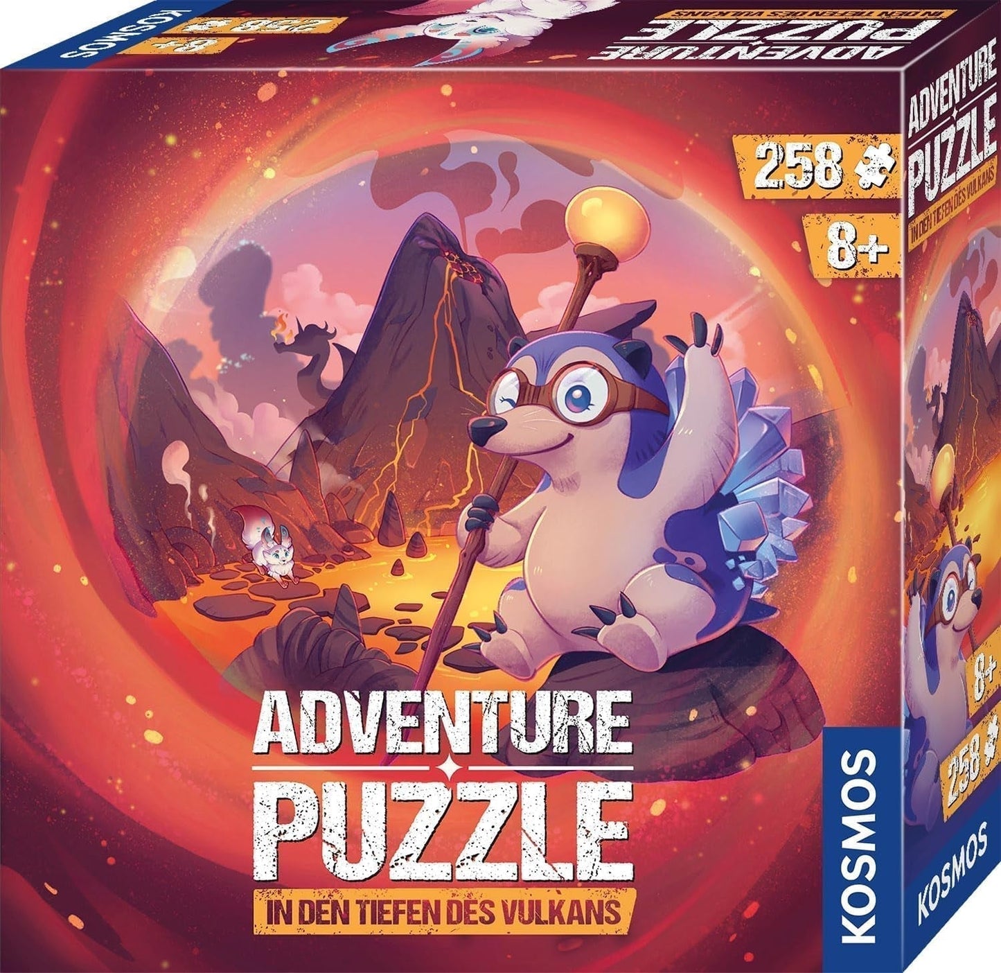 KOSMOS 684853 Den Tiefen Des Vulkans Abenteuerpuzzle, 258 Teile, interaktives Abenteuerpuzzle für Kinder ab 8 Jahren, Entdecken Sie mit jedem Puzzleteil eine Abenteuergeschichte. Puzzle-Naty-Shop-Standardtitel