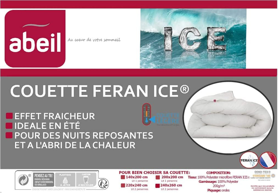 Abeil Couette Douceur Et Fraicheur Blanc Quilt Feran Ice Soft And Fresh, Weiß, 240 x 260 cm, Polyester, 240 x 260 Steppdecken und Steppdecken Naty Shop