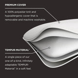 TEMPUR-PEDIC Symphony-Kissen aus Memory-Schaum, luxuriös, weich, Standard, weiß Standardkissen Naty Shop