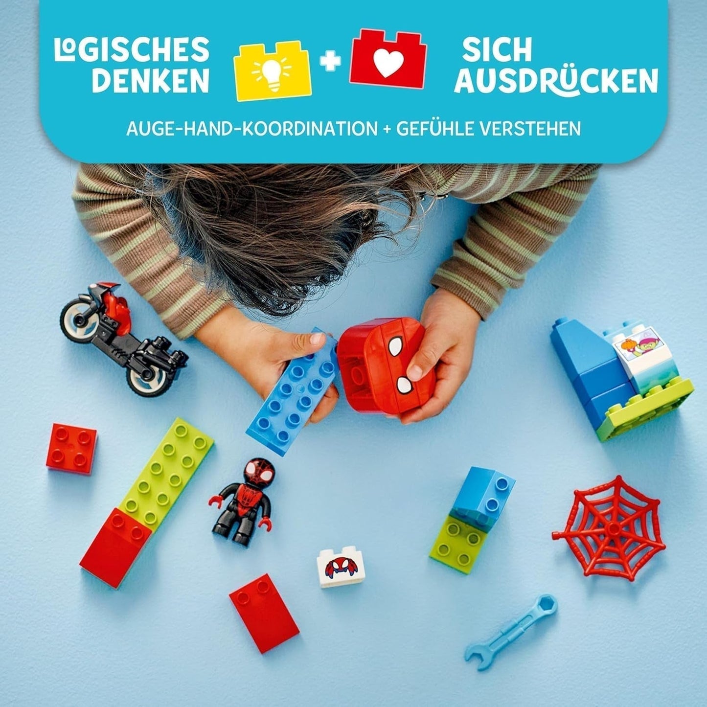 LEGO DUPLO Marvel Spins Motorcycle Adventure, Fantasy-Spielset zur TV-Serie Spidey und seine Superfreunde, Lernspielzeug zum Bauen und Umbauen für Kinder ab 2 Jahren 10424 Bausets Besuchen Sie den LEGO-Store