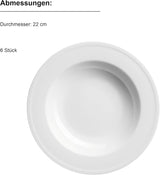 MÄSER Arlona 18-teiliges Porzellan-Geschirrset für 6 Personen, zeitlos und elegant, weiß