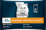 Gourmet Perle Select Strips Nassfutter für Katzen, sortierte Mischung, 12er-Pack (12 x 4 Beutel à 85 g)