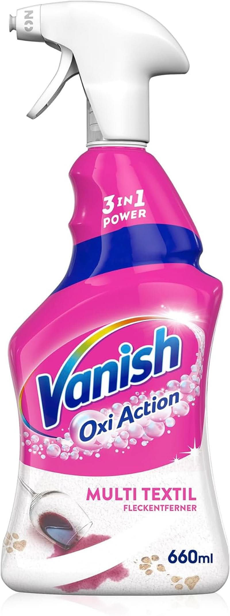 Vanish Oxi Action Multi – Textil-Fleckenentferner-Spray – 660 ml – Textilwaschmittel für Teppiche und Polster – gegen Schmutz und Uringeruch Naty Shop
