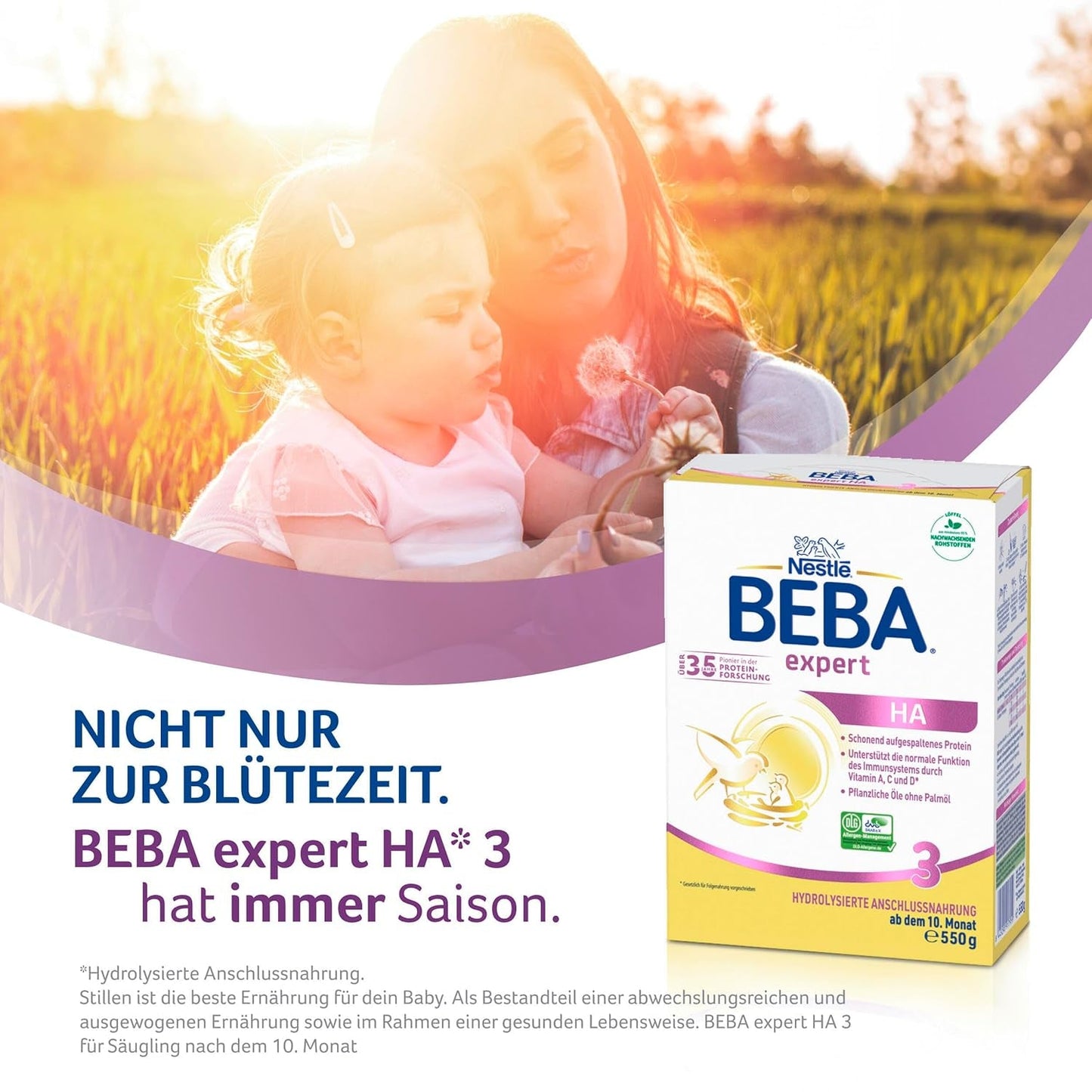 BEBA expert HA 3 Hydrolysierte Fortsetzungsformel, ab 10 Monaten, 1 Packung (1 x 550 g)