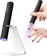 Denabuty UV-Lampe für Gel-Nagellack, Mini-U-V-LED-Lampe für Nagelersatz mit Ständer, tragbare kleine UV-Nagellampe für Gel-Nagellack, zum Aushärten von Nagelkleber und Nagelspitzen weiß