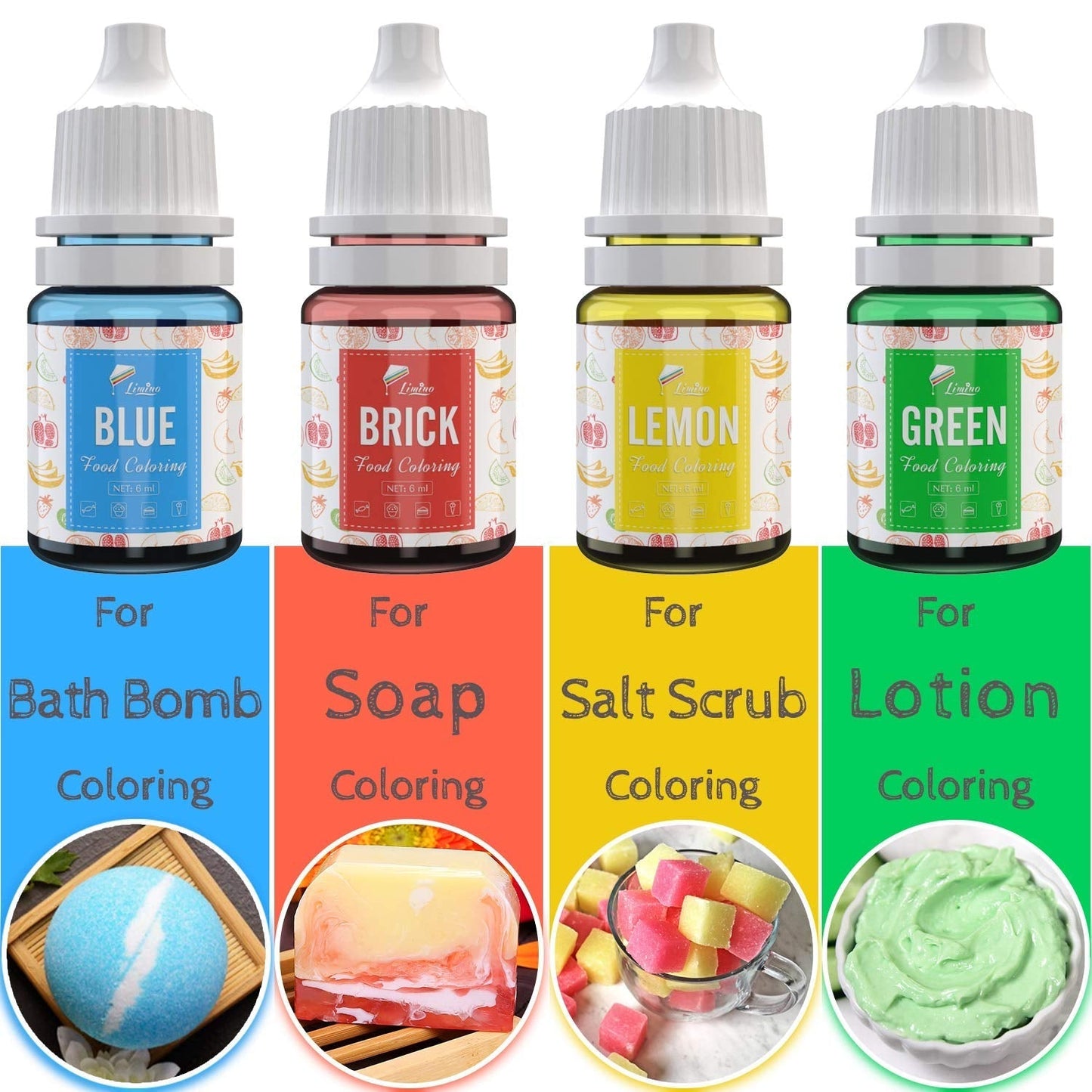 Lebensmittelfarbe in 24 Farben – flüssige Lebensmittelfarbe zum Backen von Kuchen, Keksen, Macarons, Dekorieren und Kochen – lebendige Lebensmittelfarbe für Airbrush, Fondant – je 6 ml
