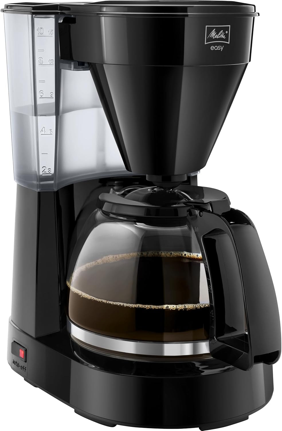 Melitta Easy – Espressomaschine mit Filter und Glaskaraffe, für bis zu 10 Tassen Kaffee, schwarz
