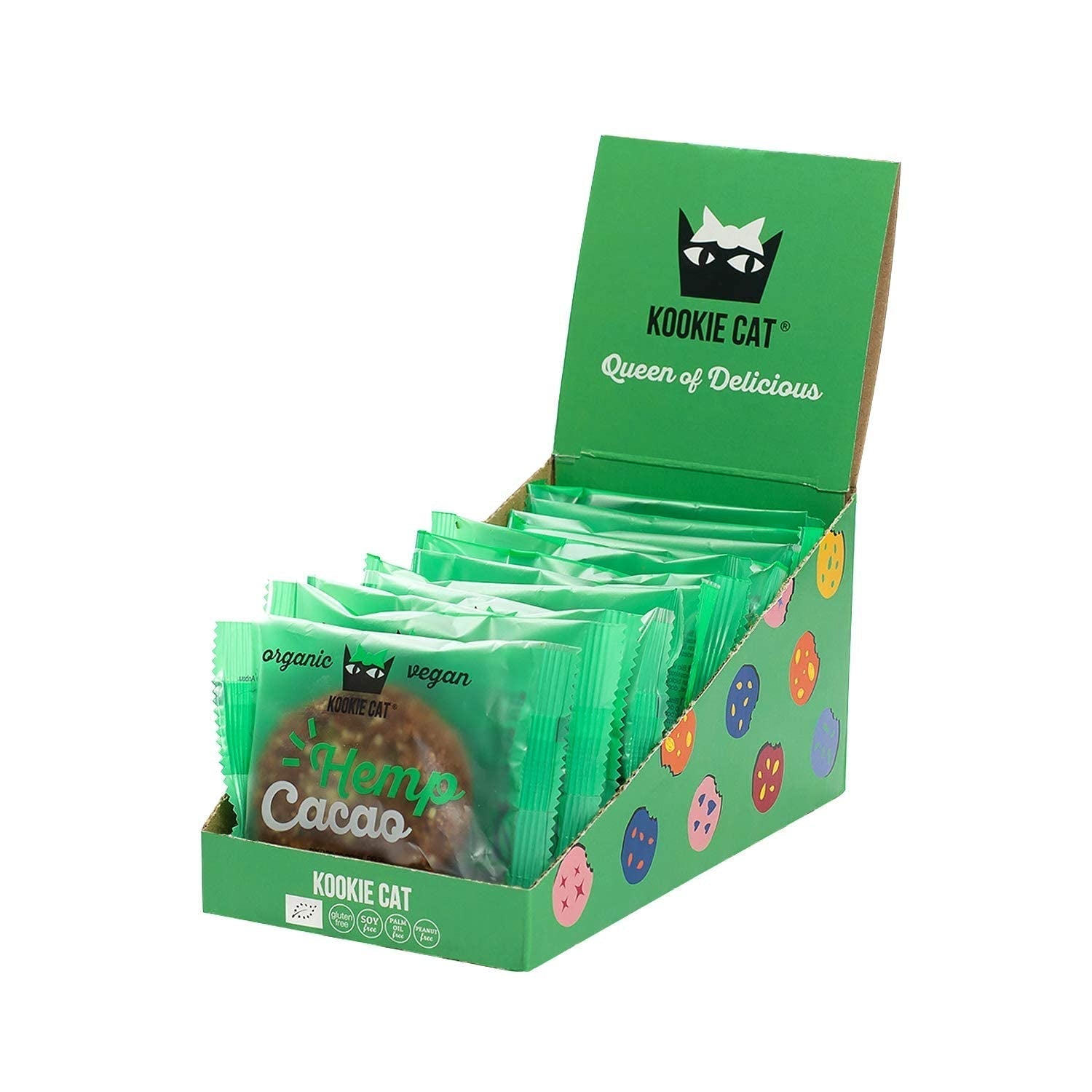 Hanfsamen und Kakao – einzeln verpackt, vegan, glutenfrei, sojafrei, Bio-Cashew- und Haferkekse – 12 x 50 g Multipack