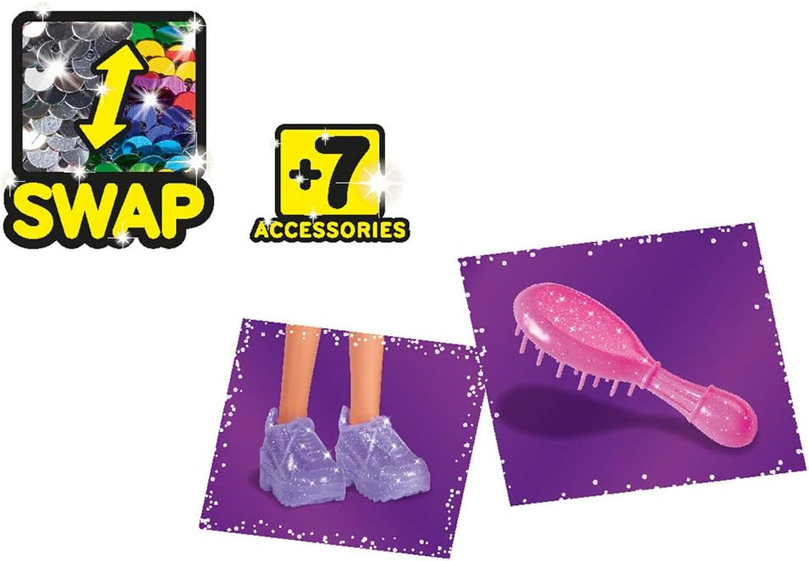 Simba Steffi Liebespuppe mit XXL-Haaren / Regenbogen-Paillettenkleid und superlanges Haar / inklusive Clips und Kamm / 29 cm / für Kinder ab 3 Jahren