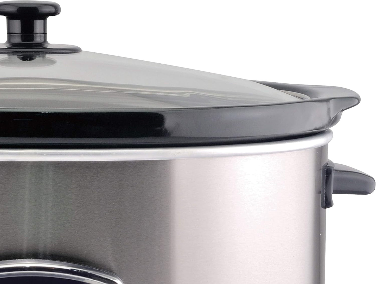 Beper BC.510 Slow Cooker, 280 W, 4,5 Liter, Keramikglas, Schwarz und Stahl Slow Cooker Naty Shop