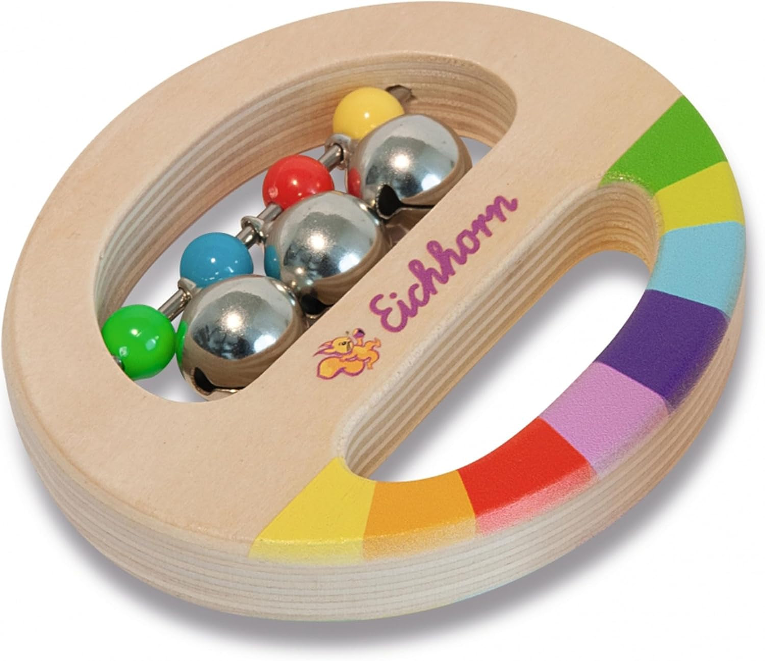 Eichhorn - 2-teiliges Musikset, inklusive Spielzeug mit Glöckchen und Klangstab, bunte Musikinstrumente aus Holz, ab 1 Jahr Babyspielzeug Naty Shop