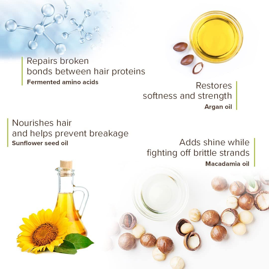 Die Bond Repair Mask hilft, überbeanspruchtes, geschädigtes Haar zu revitalisieren und zu stärken, formuliert mit Aminosäuren aus der Natur – vegane und natürliche Plex-Technologie. Naty Shop Haarmaske