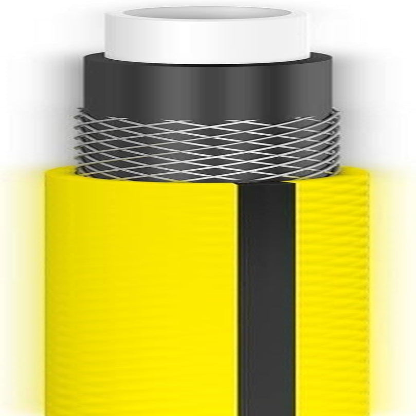 Gartenschlauch Cellfast GELB, leicht, langlebig, 4-lagig, langlebiges Kreuzgeflecht, UV- und algenbeständig, verdrehsicher, REACH-Technologie, 20 bar, -10/+50°C, 3/4"-Verschluss, 20 m