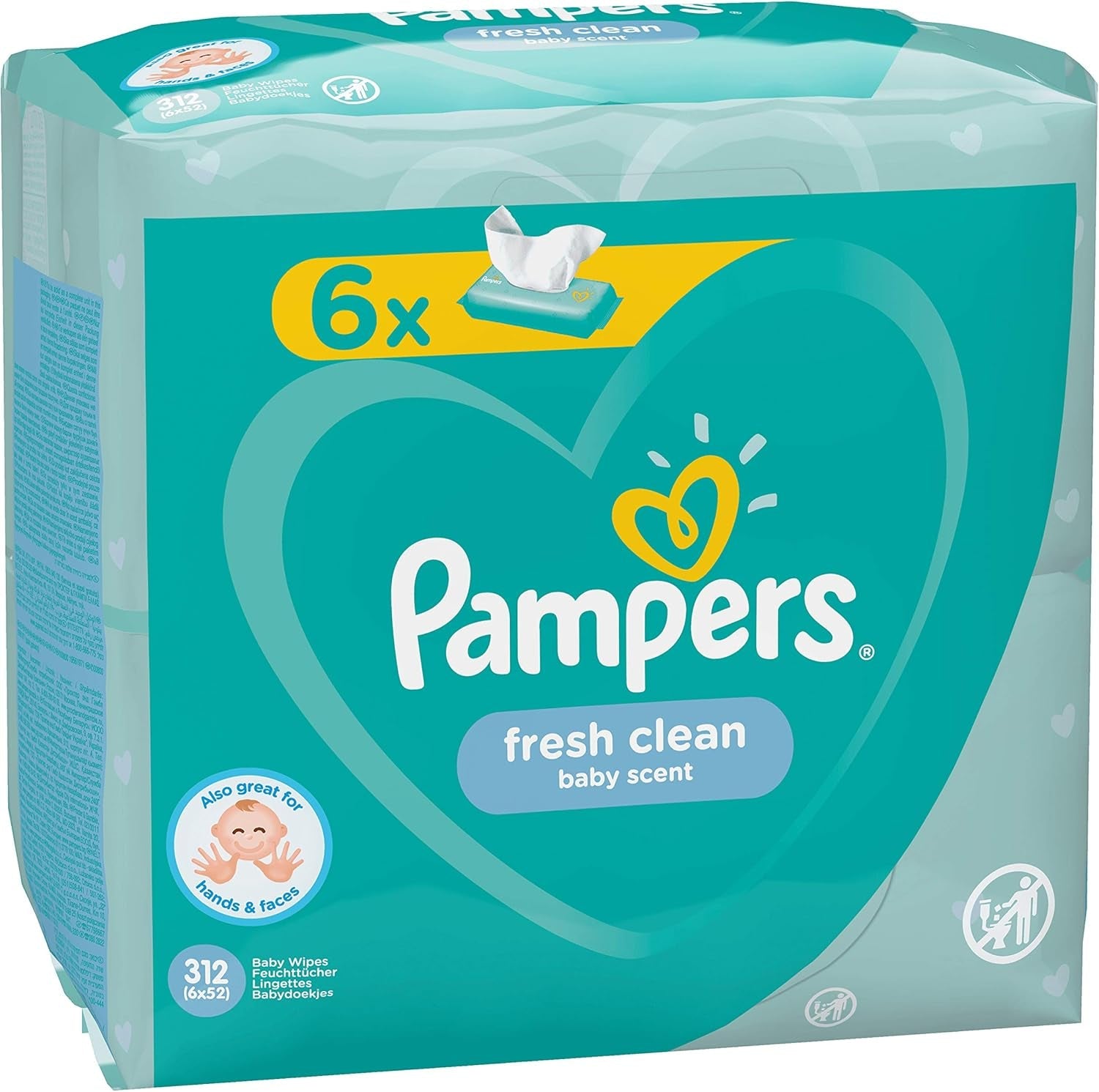 Pampers 81688049 Fresh Clean Babytücher, weiß