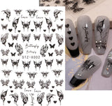 6 Blatt Schmetterling Nagelsticker Selbstklebend Laser Silber Schmetterlings Nagelaufkleber 3D Aurora Silber Schwarz Schmetterlinge Nagel Aufkleber Frühling Nageldesign Nail Sticker Nail Art Zubehör