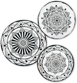 Excelsa Boheme Noir Teller-Set, 18-teilig, Porzellan, Schwarz