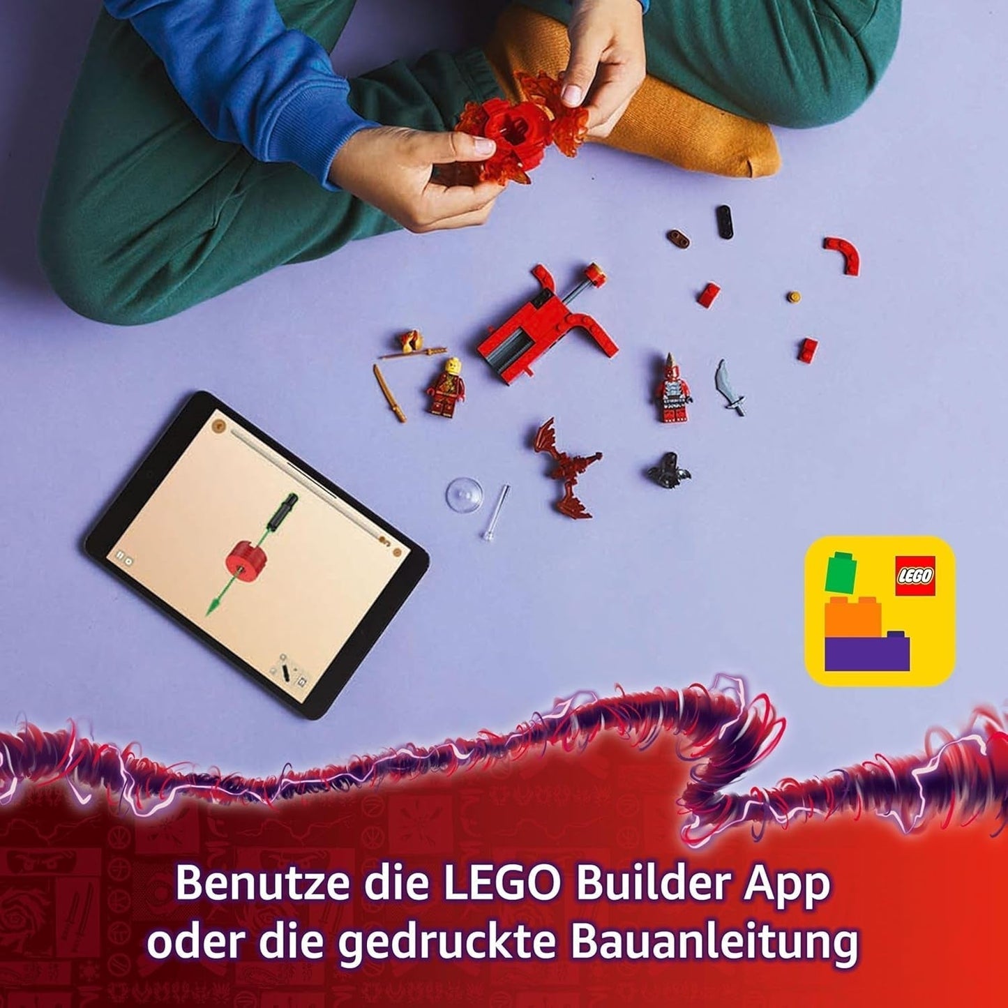 LEGO NINJAGO Kais Drache Spinjitzu-Spinner – Action-Ninja-Spielzeug mit 2 Minifiguren – kleines Spielset für Kinder – Geschenkidee für Jungen und Mädchen ab 6 Jahren 71823 Bausets Besuchen Sie den LEGO-Store