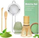 Alyvisun Matcha-Set, 5-teiliges Matcha-Tee-Set mit Matcha-Teekanne und Matcha-Teeständer, Teelöffel, Teelöffel, Matcha-Tee-Set für Matcha-Liebhaber, ideal für Anfänger und Enthusiasten