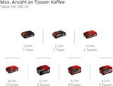 Akku-Espressomaschine Einhell TE-CF 18 Li-Solo Power X-Change (18 V, 240 ml Wassertank, für Filterkaffee und Kaffeekapseln, Tragegriff, inkl. Kaffeebecher mit Deckel, ohne Akku)