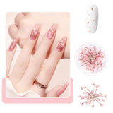 Nail Art Flowers Set Dekoration - Gelnägel Zubehör 3 Farben(Orange,Blassrosa,Rose),Nail Art Aufkleber Trockene Blumen Kit Getrocknete Blumen Zubehör Set DIY Nageldekoration