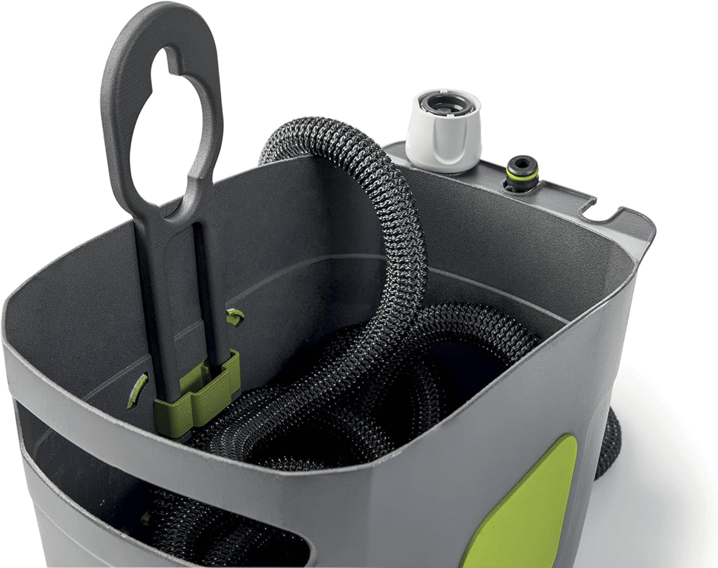 GF SRL, Aquapop Grey Pro 15, selbstverlängernder geflochtener Schlauch, hergestellt in Italien, mit starrem Kunststoffbehälter, ergonomischer Mini-Gartensprüher, Gartenbewässerungsanschlüsse, dunkelgrau