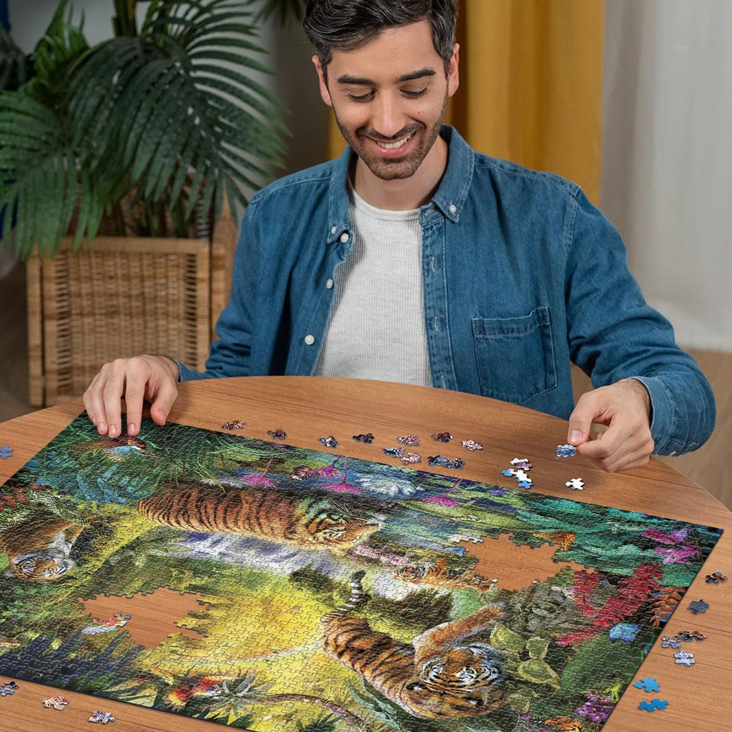 Ravensburger Puzzle 12000696 – Idylle am Wasserauge – 1500 Teile Puzzle für Erwachsene und Kinder ab 14, Tigermotiv-Puzzle Puzzle Naty Shop