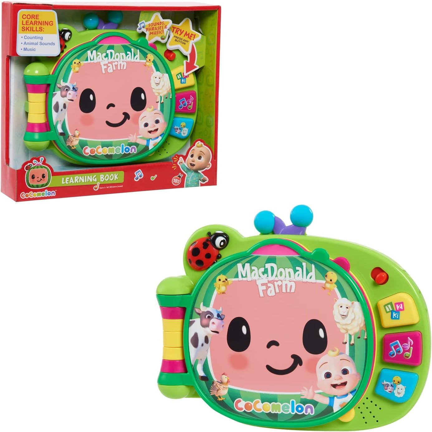 CoComelon, J.J Lernbuch, Lernfunktionen und Elektronik, Spielzeug für Kinder ab 18 Monaten, CCM10 (Französische Version) Bebe Toys Naty Shop
