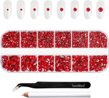 Beadsland 2500 Stück Glas Nailart Strasssteine ​​​​Kristall Flatback Edelsteine ​​​​Runde, ​​Für Handwerk Gemischt 8 Größen SS4 ~ SS30 Mit Picking Pinzette Und Stift (Kristall Weiß)