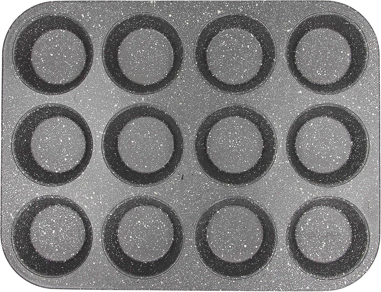 Pure Roq Muffinform für 12 Muffins, Aluminium, schwarze Formen und Backbleche Naty Shop