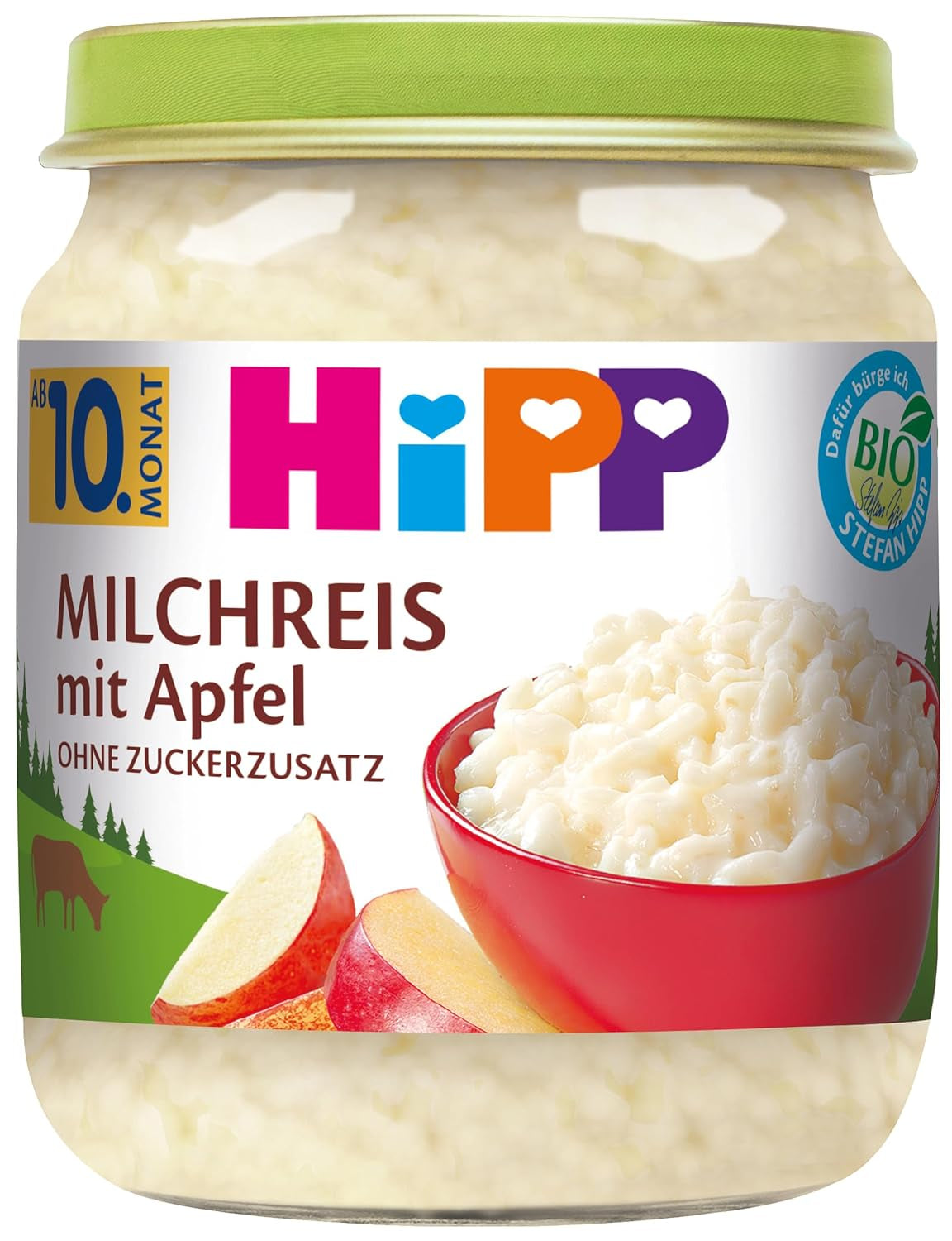 HiPP Bio Apfelreis (6 x 200g), ohne Zuckerzusatz, heiß und kalt gut, beste Bio-Qualität